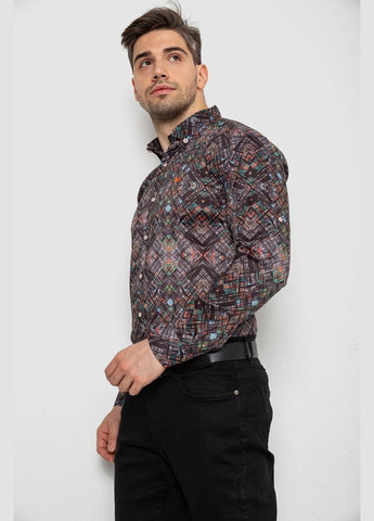 Сорочка чоловіча з принтом, колір коричневий, 214R2684 Ager (341828050)