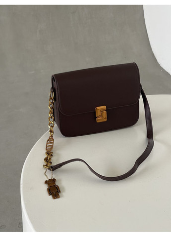 Сумка жіноча класичний клатч бургундський через плече з 2 ременями брелком Bearbrick No Brand (369935386)