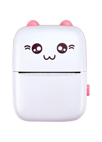 Портативный мини термопринтер Bluetooth детский со встроенным аккумулятором и рулоном бумаги Mini Printer Pink No Brand (366293739)