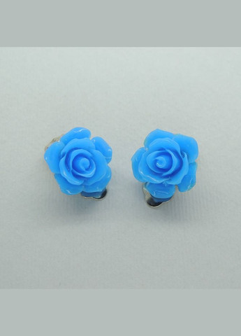 Кліпси сережки дитячі для вух без пробивання вуха сережки у вигляді квітки Троянда фіолетова Liresmina Jewelry (293510424)