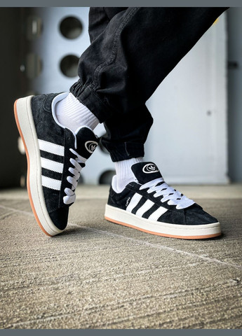 Кроссовки женские и мужские Adidas Campus 00s black white | Адидас Кампус черные белые No Brand чёрные всесезоны (313102765)