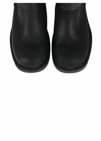 Зимние ботинки зимние черные из натуральной кожи крейзи байкерские KASANDRA