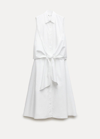 Белое повседневный платье Zara однотонное