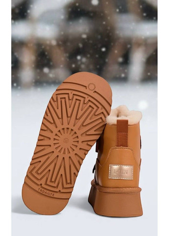 Уггі жіночі Lilin шкіряні на хутрі коричневі (L953-9) Lilin Shoes (369148386)