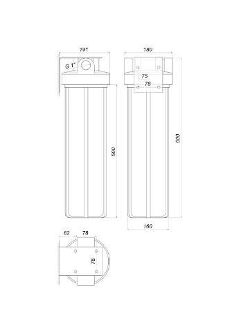 Фільтр-колба + ПП картридж ПРОЗОРА Bіо+ systems SL20TS-BB Big Blue 20″, 1″ Bio+ Systems (333703865)