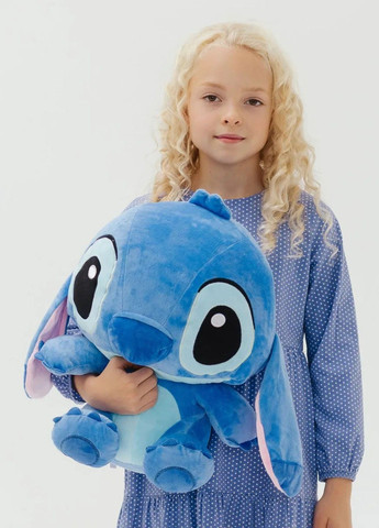 М’яка іграшка Стіч 45 см обіймашка блакитний плюшева з довгими вушками Lalapka (366213697)