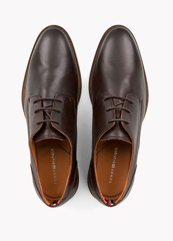 Чоловічі темно-коричневі шкіряні туфлі класичні Tommy Hilfiger (326065638)