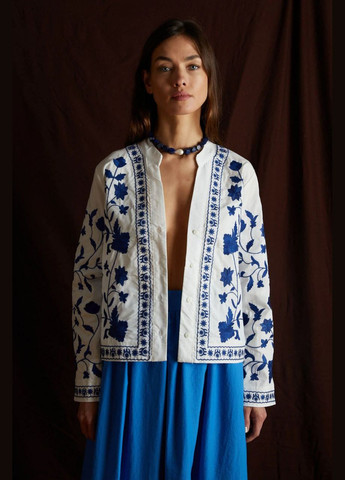 Белая женская вышитая блуза на пуговицах. ESQ (326519749)