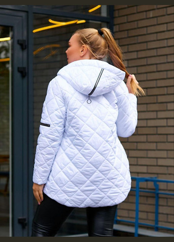Біла зимня куртка жіноча зимова батальна sf-127 тепло та стильно білий, 50-52 Sofia