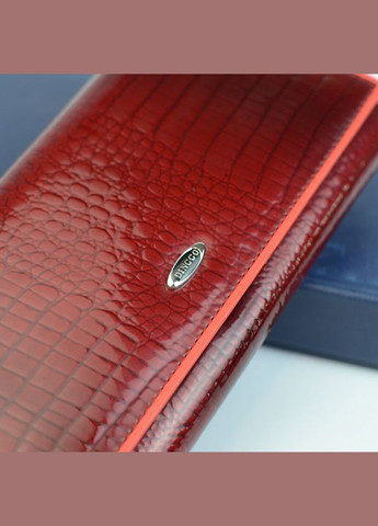 Красный женский кожаный лаковый классический кошелек на кнопке No Brand (333300285)