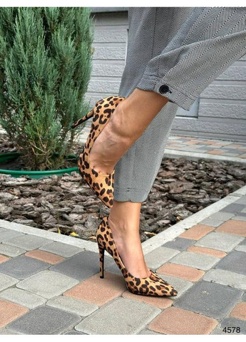 Mei De Li Жіночі замшеві туфлі на високих підборах 1622 Леопард коричневий з штучна замша, китай — демісезон (349479578)