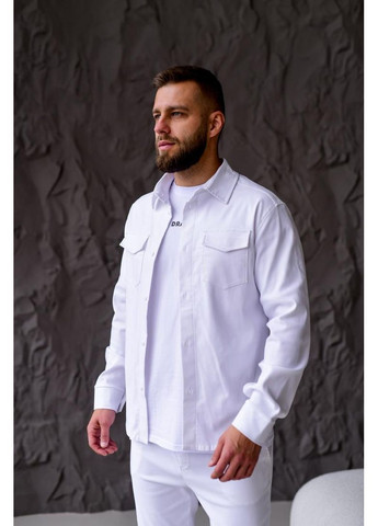 Комбінований демісезонний білий класичний чоловічий костюм сорочка штани No Brand