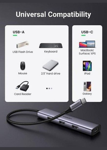 Хаб USBC to 4*USB 3.0 Hub CM473 (20841) Ugreen (280876629)