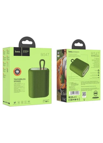 Портативна бездротова блютуз колонка BS47 | Bluetooth5.0, TWS, TF-card, FM-Radio, 3H Green Hoco (299722390)