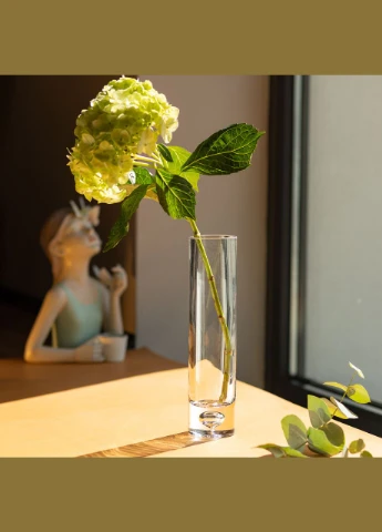 Скляна ваза для квітів 30 см прозора настільна 650 мл HP-10-10 Flower Season (371480826)