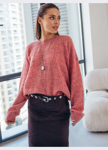 напівпрозорий в'язаний джемпер рожевого кольору Dressa (304610227)