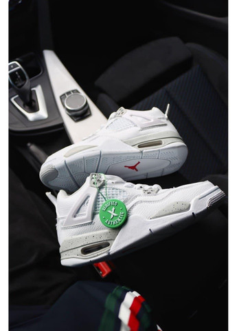 Білі Осінні кросівки чоловічі nike air jordan retro 4 white oreo найк аір джордан No Brand