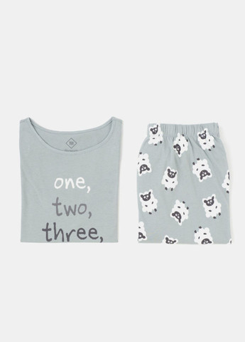 Оливкова всесезон жіноча піжама. бавовна футболка + штани Tex