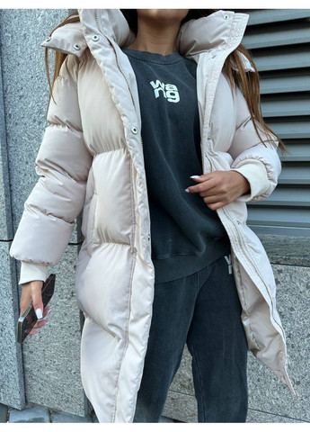 Бежевый демисезонный Пуховик Style Point