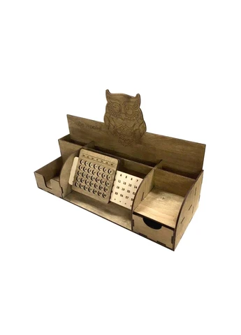 Настільний органайзер для канцелярії Woodcraft з дерева Сова 35х12.5х22см No Brand (292731938)