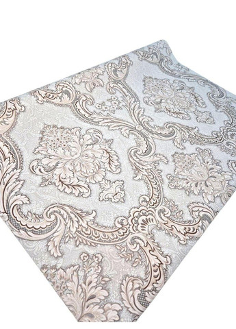 Шпалери вінілові флізелінові 10.05×1.06 м Слов’янські 3619-02, бежеві в спальню, зал, вітальню, кімнату Слов'янські шпалери (340275473)