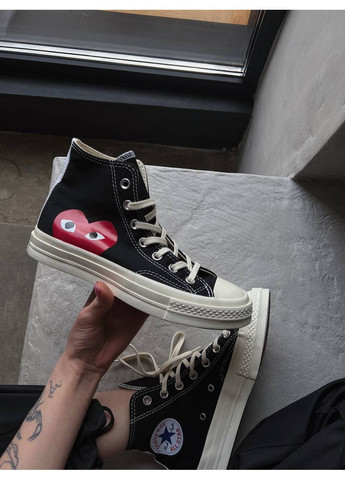 Кеды Converse Chuck Taylor All Star 70 Hi Comme des Garcons PLAY Black A08791C No Brand белые демисезоны (366196179)
