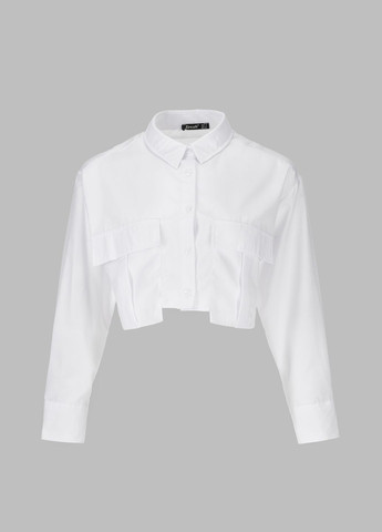 Белая повседневный рубашка однотонная Firesh