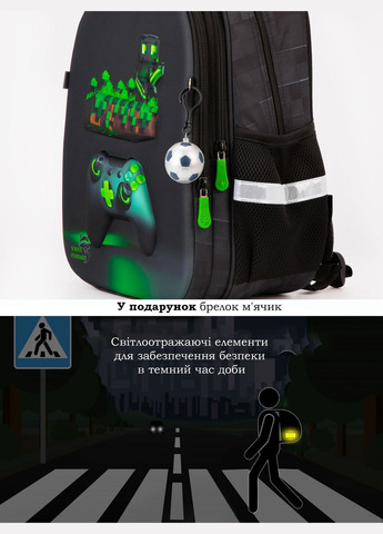 Ортопедичний шкільний рюкзак 6 в 1 для хлопчика 38х30х18 см Майнкрафт для молодших класів (170-57) School Standard (366290810)