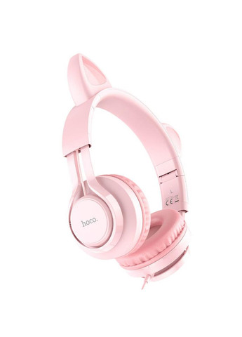 Наушники W36 Cat ear headphones with mic Pink Hoco (353497606)