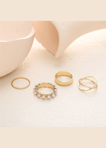 Набір жіночих кілець 4 шт регульовані перли комплект No Brand (340463790)