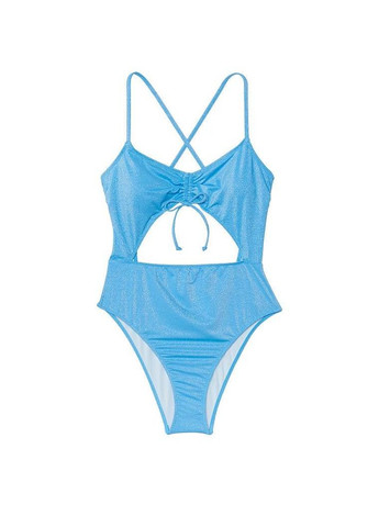 Синій демісезонний купальник суцільний жіночий ruched shine m синій Victoria's Secret