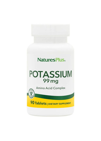 Вітаміни та мінерали Potassium 99 mg, 90 таблеток Natures Plus (293338087)
