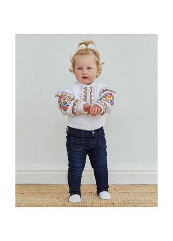 Белая вышиванка для девочки барва, р.116, белый с разноцветным () Twins 88ВДTБ-116-20