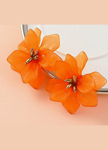 Серьги гвоздики крупные акриловые цветы No Brand (342116492)