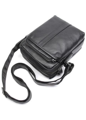 Сумка чоловіча шкіряна планшет через плече для документів та для телефону маленька Чорний 43144 John McDee (367164762)