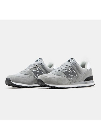 Белые демисезонные кроссовки мужские new balance 574 gray white нью беланс 574 No Brand