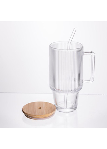 Кружка скляна з кришкою і трубочкою 750 (мл) HP-19-48 Yiwu (370973840)