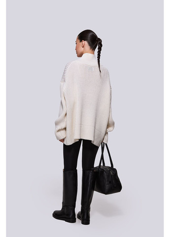 Молочный демисезонный светр с высокой горловиной m-l молочный 2108 Papaya