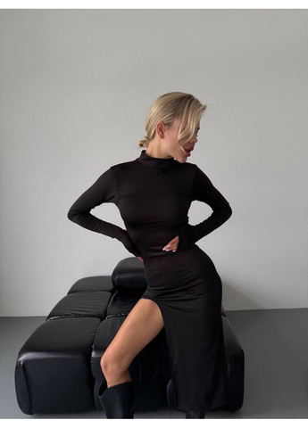 Черное праздничный, вечернее, кэжуал женское платье силуэтное силуэтная Style Point однотонное