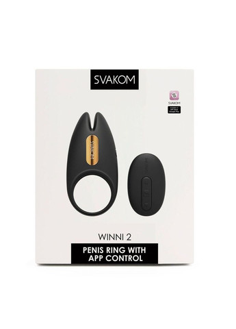 Эрекционное виброкольцо Svakom Winni 2, управление со смартфона, пульт ДУ No Brand (366879444)