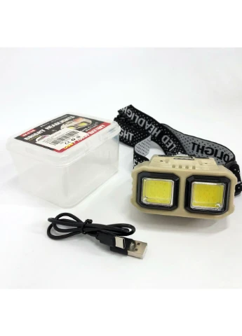 Оригинал! Фонарь налобный аккумуляторный HX-816S 2COB(white+red) с сенсорным датчиком влагозащита Bailong (398847389)