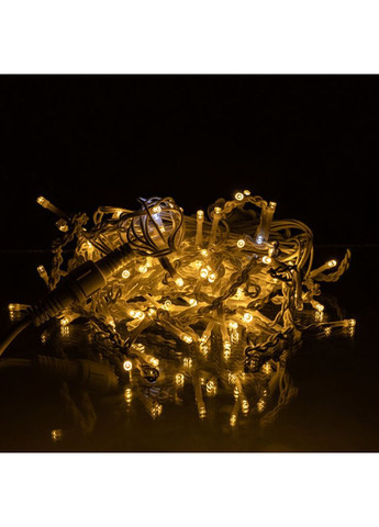 Гирлянда Бахрома уличная 105 LED 6 м от сети белая нить желтый No Brand (369960287)
