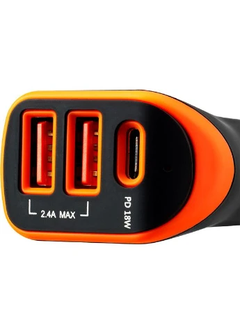 Автомобільний зарядний пристрій 2.4 A Black Orange (CNE-CCA08BO) Canyon (323049953)