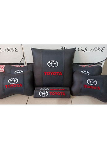 Подушка на підголівник метелик в авто Тойота біла вишивка — 081 Toyota (365728862)