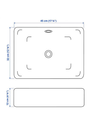 Настільна мийка ІКЕА HORVIK 45х32 см (30358936) IKEA (278407711)