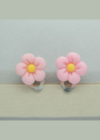 Кліпси сережки дитячі для вух без пробивання вуха сережки у вигляді квітки Мульти Ромашка жовта Liresmina Jewelry (293337370)