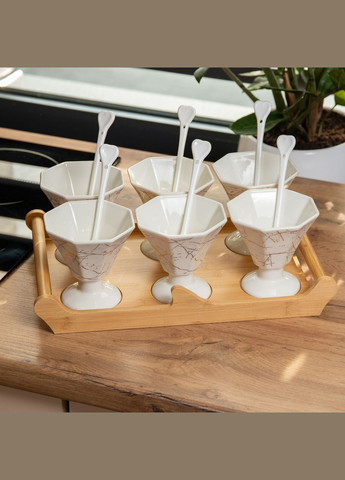 Набор из 6 креманок 200 мл, фарфор белый HP-1220 Yiwu (353504973)