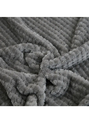 Двоспальний плюшевий плед покривало ковдра з геометричним візерунком на ліжко диван 150x200 см (480776-Prob) Темно-сірий Unbranded (342230069)