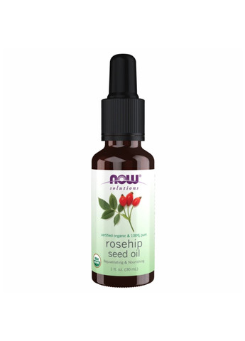 Добавка Organic Rose Hip Seed Oil - 30ml Now Foods (280899607)