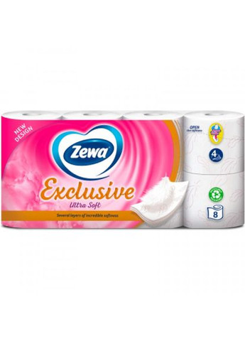 Туалетний папір Zewa exclusive ultra soft 4 шари 8 рулонів (268143568)
